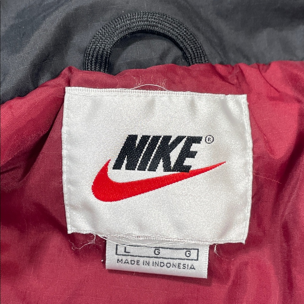 Vintage 90’s Nike Jacket Red Black Colorblock Windbreaker Swoosh Mens Sz Large - Picture 9 of 14
